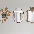 Decorative Mirrors With Heart Shaped Oval And Crown Frames Gold Leaf Red Heart Accents