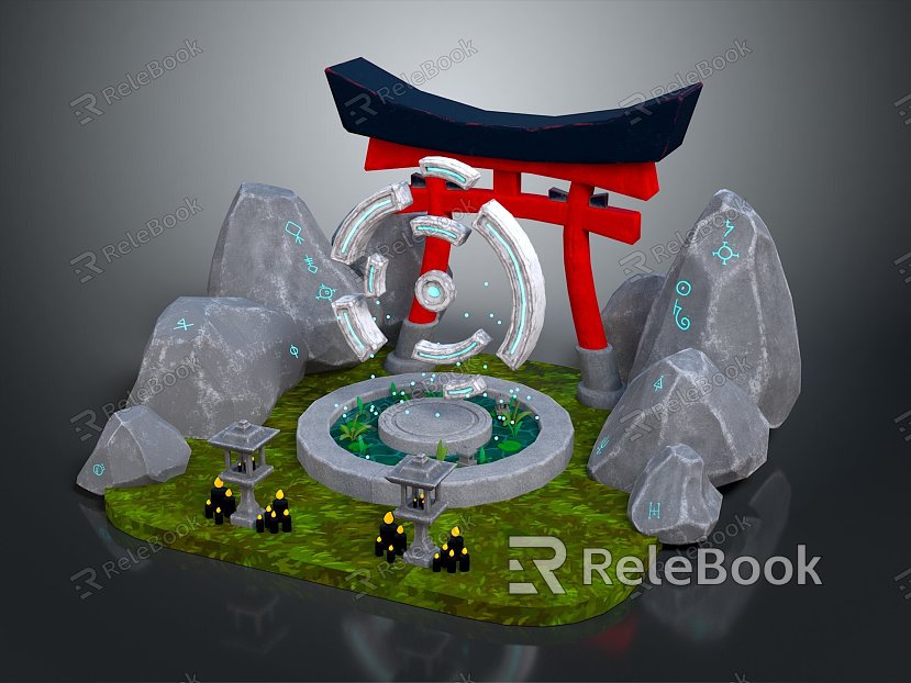 Altar Altar Temple Shrine Hero Altar Cartoon Building Outdoor Items Realistic model