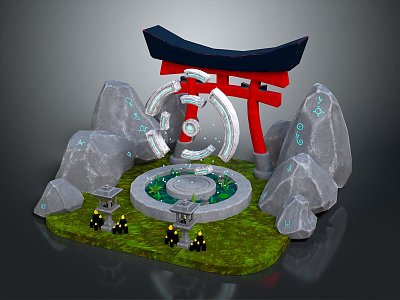 Altar Temple Shrine Hero Altar Cartoon Building Outdoor Items Realistic 3d model