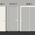 Modern Hinged Doors For Bedroom And Bathroom With White And Glass Panel Design