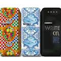 SMEG Fridge Freezers With Colorful Patterns Blue White Floral And Black Write On Me Designs