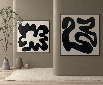 Quiet abstract painting decorative painting 3d model