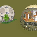 Rural Self Built House With Dome Shaped Structure Circular Windows And Wooden Interior