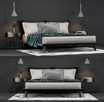 Modern Double Bed 3d model