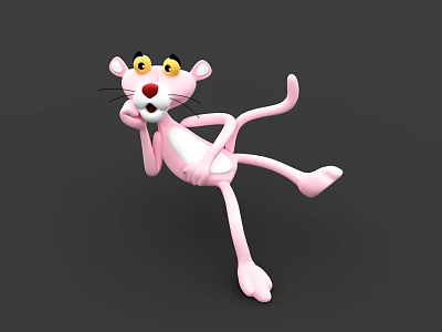 Modern Toy Cartoon Pink Panther 3d model Modern Toy Cartoon Pink Panther 3d model