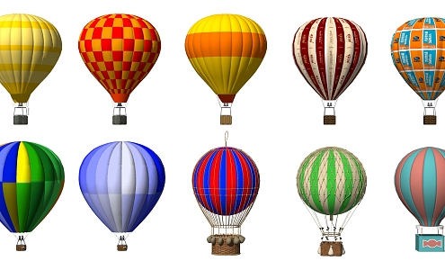 Modern hot air balloon hot air balloon entertainment equipment combination 3d model