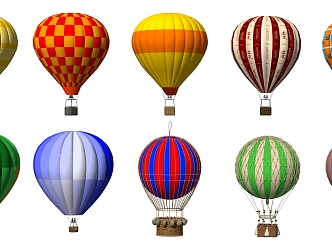 Modern hot air balloon hot air balloon entertainment equipment combination 3d model