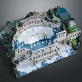 Detailed Ancient Roman Colosseum Model with Architectural Details and Natural Landscape