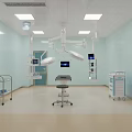 Modern Operating Room Interior With Surgical Lights Operating Table And Medical Equipment