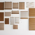 new chinese venetian blinds curtain bamboo curtain 3d model