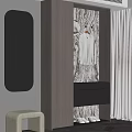 Modern Minimalist Shoe Cabinet Design With Mirror Hanger Shoes And Stool