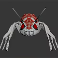 Red and White Mechanical Ant Robot With Long Antennae And Mechanical Legs