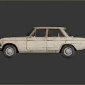 Vintage Rusty White Car Model With Weathered Body And Retro Design