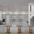Modern Public Office Space With Desks Office Chairs Computers And Open Layout