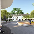 Modern Square Performing Arts Square 3d model