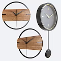 Modern Wall Clocks With Wooden Panels And Metal Frames For Home Decor