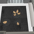Metallic Sculptures in Water Pool with Ripples and Reflective Surface