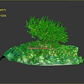 Vibrant Branching Yellow Plant With Green Textured Base And Natural Structure Design