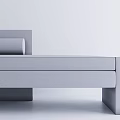 Modern Minimalist Gray Fabric Sectional Sofa With Simple Backrest Design 3d model