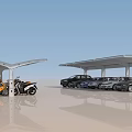 Modern Outdoor Carport Canopy Covered Parking for Motorcycles and Cars
