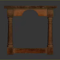 Rustic Solid Wood Table With Rectangular Top And Sturdy Carved Wooden Legs