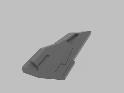 Gray Geometric 3D Model Featuring Angular Structure And Modern Design 3d model