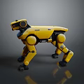 Yellow Robotic Dog Quadruped Robot With Mechanical Legs And Modern Design