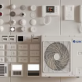 GREE Air Conditioner Fan with Multiple Control Components and White Design Elements