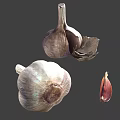 Fresh Organic Garlic Vegetables Including Whole Bulbs Peeled Cloves And Single Clove
