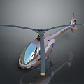 Modern Helicopter 3D Model With Sleek Body Rotor Blades And Transparent Cockpit