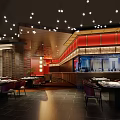 Modern Hot Pot Restaurant Interior With Warm Lighting Comfortable Seating And Wooden Tables