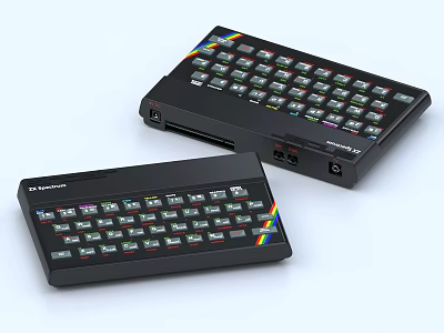 Retro Commodore Computer Keyboards With Colorful Keys And Classic Design 3d model