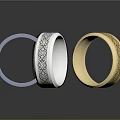 Fashion Accessories Elegant Metallic Rings With Intricate Engraved Patterns In Silver Gold Black Rose Gold