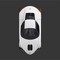 White Sports Car With Streamlined Design Blue Stripes And Sleek Modern Body