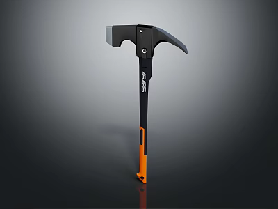 Black And Orange Axe With Ergonomic Handle Design For Outdoor Use Tools 3d model