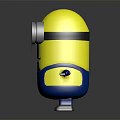 Cute Yellow Minion Character With Large Goggles Blue Overalls And Arms Outstretched