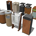 modern trash can outdoor trash can 3d model