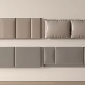 Upholstered Gray Wall Decor With Various Panel Designs Mounted On Light Wall 3d model