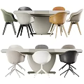 Modern Dining Table Set With Colorful Chairs And Sleek Minimalist Design