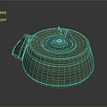 Green Military Grenade Weapon With Black Fuse And Round Base