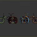 Colorful BMX Bicycles Collection With Various Bright Colored Frames And Wheels
