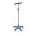 Sturdy Mobile Medical IV Stand Equipment With Adjustable Hooks And Wheels