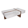 Sleek Modern Coffee Table Design With White Top And Walnut Wood Frame 3d model