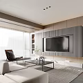 Modern Living And Dining Area With Hanging Lights Dining Table Sofa Large Windows And Staircase