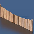 Wooden Garden Ornament Fence With Curved Design And Top Spherical Decorations