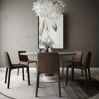Modern Dining Table and Chair 3d model
