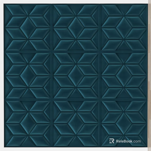 Modern Dark Green 3D Geometric Wall Panel With Textured Diamond Patterns 3d model