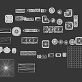3D Rendered Stone and Wood Building Components Collection with Various Architectural Elements