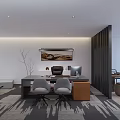 Modern public office area 3d model