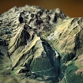 mountain peaks mountain terrain geopark valley cliff plateau glacier 3d model